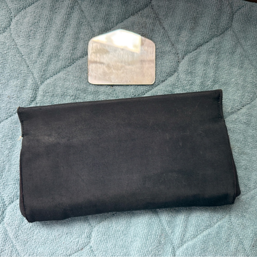 Black Clutch with Silver Mirror